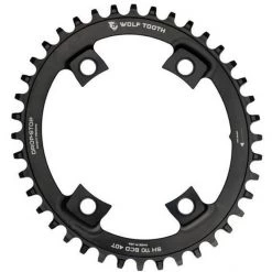Wolf-tooth Plateaux Plateau Oval Aysmmetric 4 Boulons Ø110mm BCD Shimano, Noir